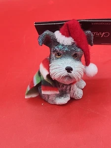 Scottish Terrier Figur mit Nikolausstrumpf Mütze & buntem Schalldämpfer Schal - Bild 1 von 4