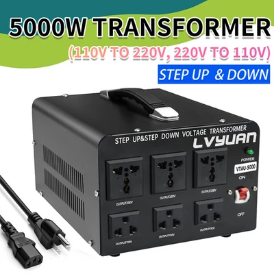 5000W Voltage Converter Transformer Step Up/Down Convert from 110V to 220V-240V - Image 1 of 4