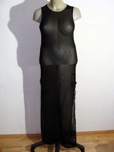 Sexy Kleid Schwarz transparenter Chiffon Look mit seitlichen Bändern Gr 2XL / 48 - Bild 1 von 7