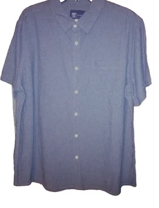 Route 66 Men's  XL Blue Chambray Modern Fit Button Down Short Sleeved Shirt  NWT - Picture 1 of 2