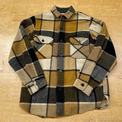 Camisa vintage años 60 Fox Knapp gruesa de franela de lana con botones para hombre talla S etiqueta 20 Foto 1 de 4