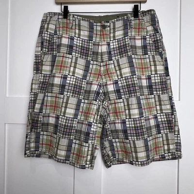 Pantalones Cortos A Cuadros Patchwork Para Hombres 34 Madras Preppy Informales Verano Y2K Estilo Ligero Foto 1 de 4