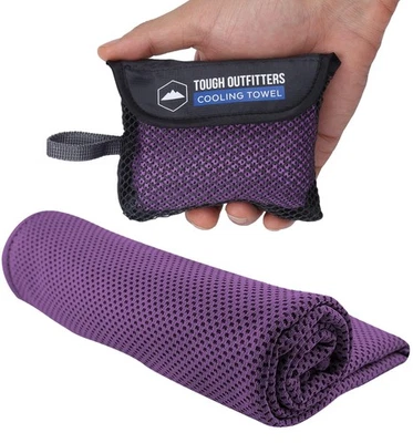 TOUGH OUTFITTERS Kühltuch 100x30cm - Kühlendes Handtuch - Kühlhandtuch - Cool Towel - Lila