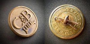 Vintage Brass C&B LINE Uniform Button – Cleveland Buffalo Transit, 7/8” - B&K NY - Picture 1 of 8