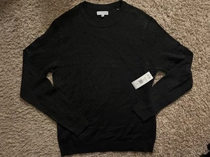 Geoffrey Beene -Textured Pullover Crew Sweater, Size: Medium , color: Black - Picture 1 of 1