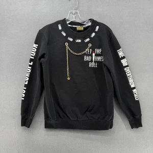 Lalabobo Sweatshirt Damen klein schwarz abnehmbar goldfarben Stern Kette Vintage 91 - Bild 1 von 13