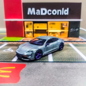 Mini GT 1/64 Porsche Taycan Turbo S Hidden Edition Dark Blue Mirror Interior - Picture 1 of 7