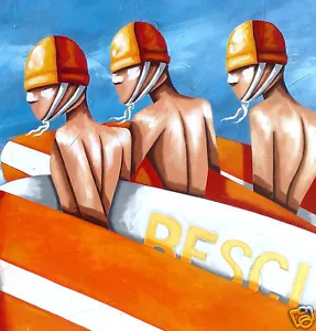 Bondi Rescue By Andy Baker Australia Art Street Beach Poster painting - Bild 1 von 4