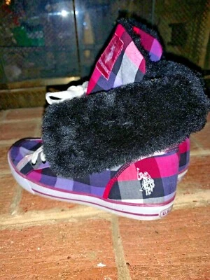 Tênis Feminino U S Polo Assn Xadrez Hi Tops Pele Sintética Tamanho 9 ❤️tb9j7 - Imagem 1 de 4