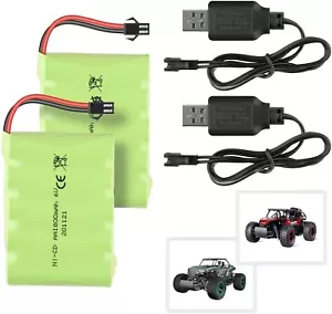 2 x 6V 1800mAh Akku SM-2P 2 Pin Stecker mit USB-Ladegerät für RC Car Auto BEZGAR - Bild 1 von 7