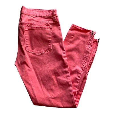 J. Crew Coral Toothpick Ankle Zip Jeans Pants Size 29 Ankle - Image 1 of 4