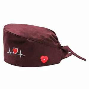 Surgical Cap Doctor Nurse Cotton Bouffant Caps Adjustable Head Cover Hat Cotton& - Picture 1 of 20