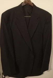 vintage EUC Towncraft men's Navy Chalkstripe 2 Pc Business Suit wool blend 42 R - Picture 1 of 12
