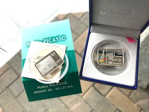 PICASSO FRANCE PAINTER PABLO PICASSO PAINTER SILVER COLOR 10 EUROS 2010 - Foto 1 di 4