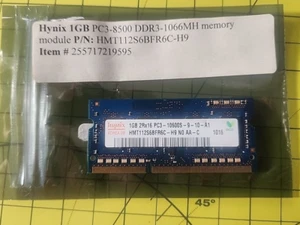 Hynix 1GB PC3-8500 DDR3-1066MH memory module for sale, P/N: HMT112S6BFR6C - Picture 1 of 2