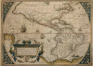 Americae sive novi orbis Nova descriptiol map de América Ortelius 1570 - Picture 1 of 12