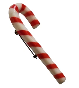 RARE Hallmark PIN Christmas Vintage CANDY CANE Thick STRIPES 1973 Brooch - Picture 1 of 4