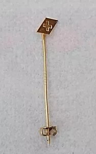 Goldfarbene Krawattennadel Clip mit Swissair Logo signiert Huguenin - Bild 1 von 1