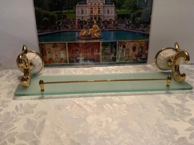 Estante de pared de vidrio para baño acabado cerámico dorado pulido dorado estilo europeo Foto 1 de 4