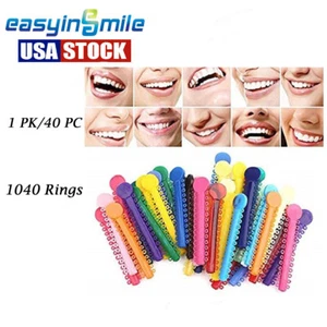 Dental Elastic Ligature Ties Bands Ortho Brace Brackets 23 Color 1040 Ties Rings - Picture 1 of 8