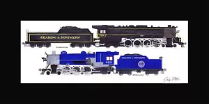 Reading & Northern #2102 & 425 10"x17" print in 10"x20" Mat Andy Fletcher signed - Picture 1 of 1