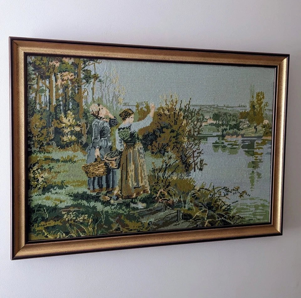 Imagen con aguja enmarcada basada en la famosa pintura de Daniel Ridgway Knight Foto 1 de 4