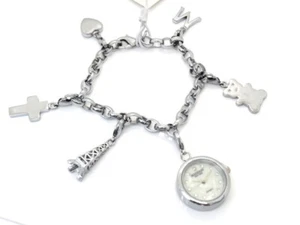 GOLDJUNGE69 * MADISON NEW YORK  BETTELARMBAND MIT MINI KARABINER-UHR  - NEU ! - Bild 1 von 6