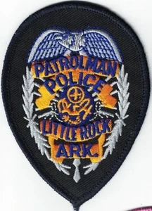 Little Rock Police Arkansas PATROLMAN black silver Arkansas AR Patch  - Picture 1 of 1