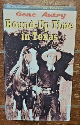 Round-Up Time in Texas (VHS, 1995, Alpha Video) Gene Autry/Smiley Burnette! - Image 1 of 2