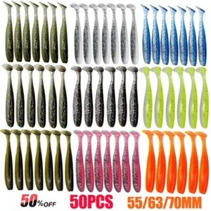 30-50 Stück Soft Angelköder Künstlicher Swimbait Forelle Karpfen Wurm Köder Jigs Wobbler - Bild 1 von 36