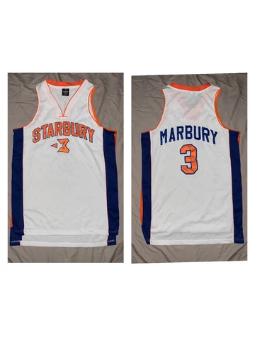 STARBURY MARBURY 3 white Basketball Jersey Vintage Steve & Barrys All SEWN M Med Cover