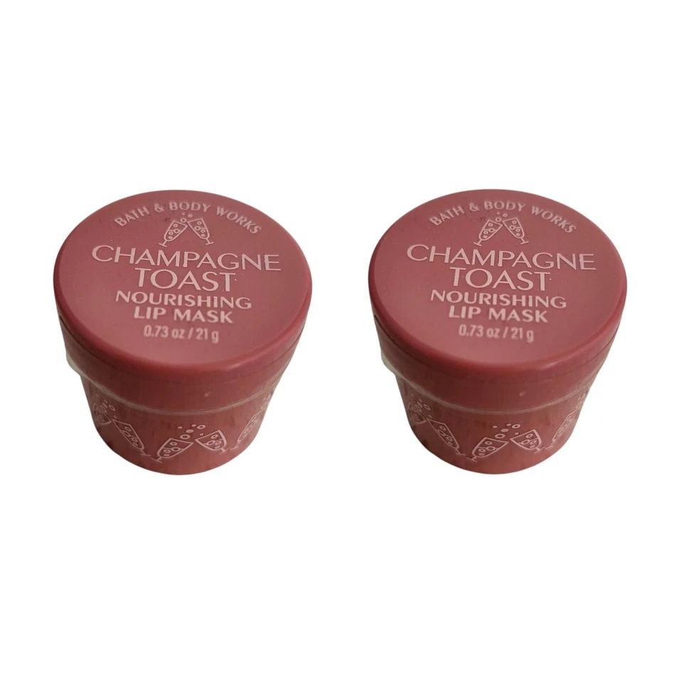 2 Новые питательные маски для губ Bath & Body Works CHAMPAGNE TOAST 0,73 унции/21 г запечатанные - Изображение 1 из 1