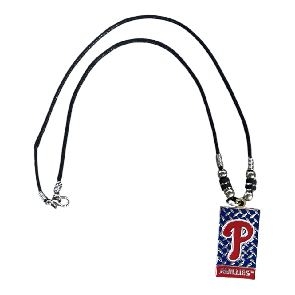 MLB Philadelphia Phillies Gridiron Diamond Plate Rope Necklace 20" - Image 1 of 1