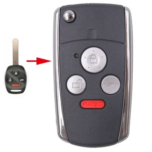 for Honda Ridgeline Civic Accord CR-V 4Butons Uncut Flip Remote Car Key Shell - Imagen 1 de 4