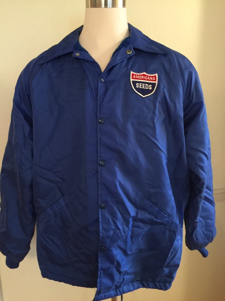 MEN'S AMERICANA SEEDS Lined Nylon Swingster JACKET W/Spots & Wear Vintage Large - Image 1 of 4