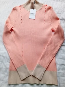 Reiss Jumper salmon and beige jumper Size L bnwts - Picture 1 of 4