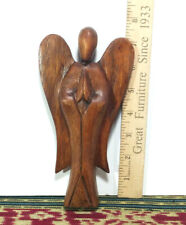 1 Small Hard Wood Abstract Angel Statue, 7.5" Height, Hand Made, Bali, Indonesia