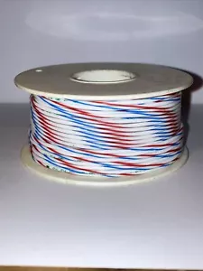 Teflon 20 GA. 19 fili tipo ""E"" M22759/11-20 bianco con bobina rossa e blu 100 piedi - Foto 1 di 1