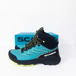 Scarpa Rush Mid 2 GTX Hiking Boots Baltic Blue Sunny Lime UK 5.5 EU 39 NEW - Picture 1 of 8