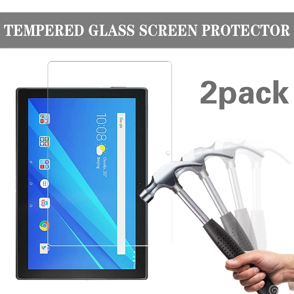 2x Pack Tempered Glass Screen Protector For Lenovo TAB M10 10.1 TB-X605F/TB-X505