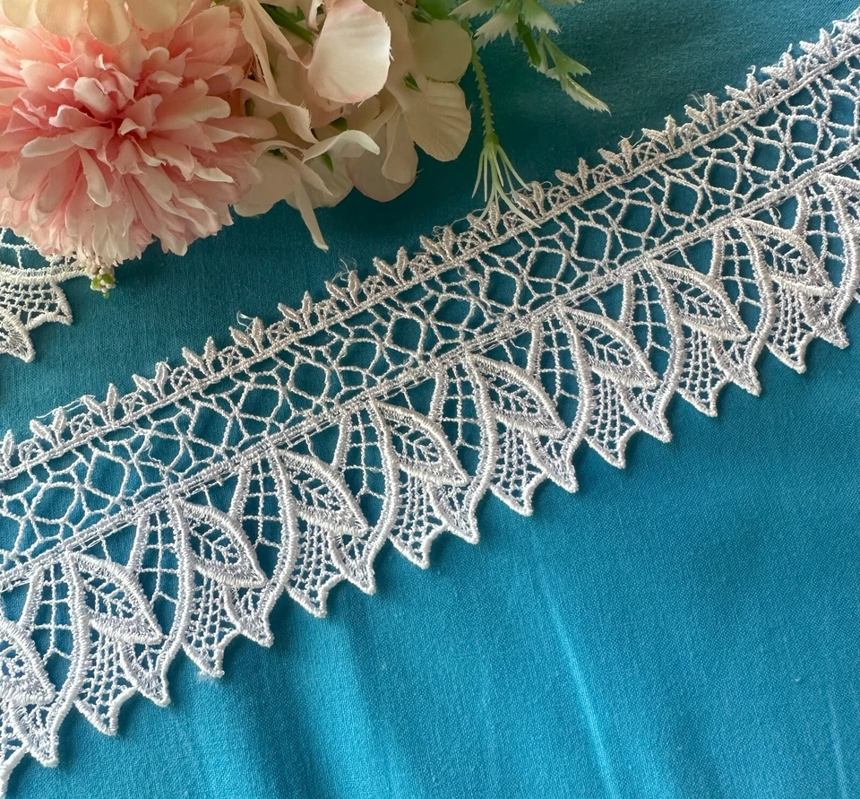 Venise Lace, 2+3/4 inch white color price per yard - Image 1 of 1