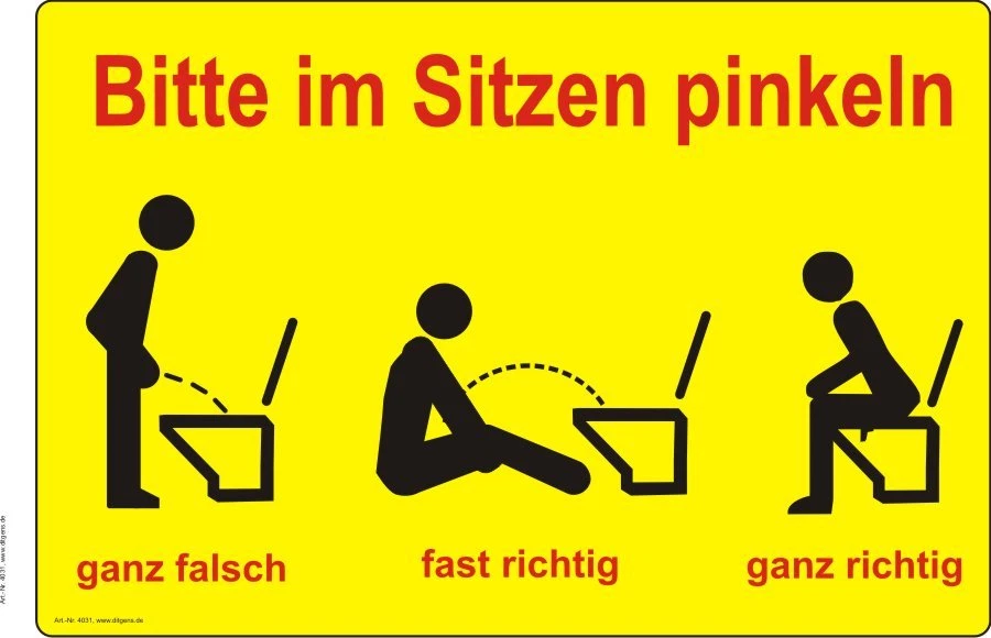 Bitte im Sitzen Pinkeln Toiletten WC Aufkleber Humor Sticker Nr. 4031 - Bild 1 von 1