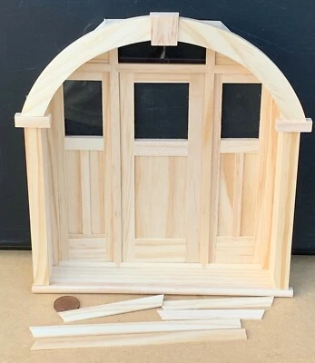 Dolls House Wooden Porch Door & Frame Miniature 1:12 Scale Accessory 49 tumdee - Image 1 of 4