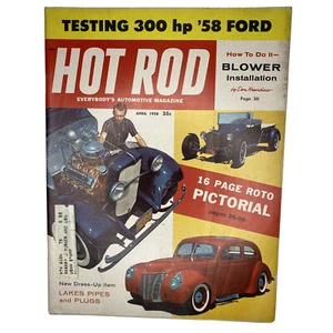 Hot Rod Magazine Vintage April 1958 Ford 300 hp Roto Pictorial Original Not Rep  - Bild 1 von 2