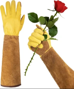 Long Gardening Gloves for Women Thorn Proof,Rose Pruning Cowhide Leather Gard... - Picture 1 of 6