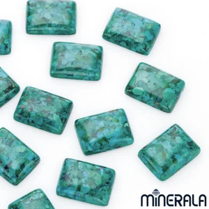 NATURAL PRESSED TURQUOISE RECTANGLE SHAPE CABOCHON VARIOUS SIZES WP001F6 - Picture 1 of 3