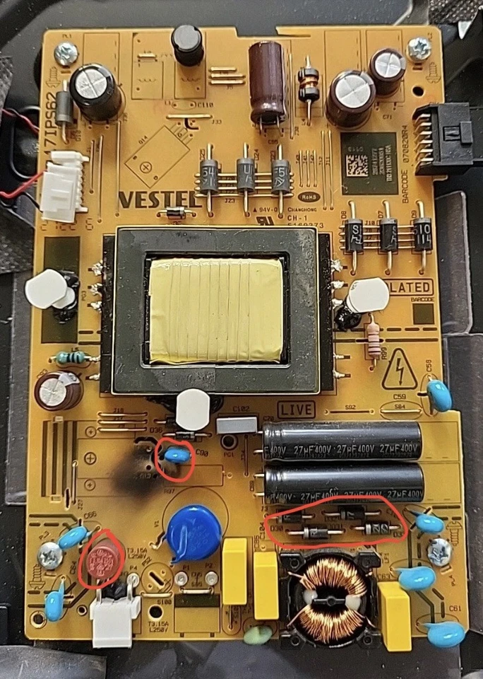 Kit Riparazione VESTEL 17IPS62 PER TV TOSHIBA 32LA3B63DAI - Immagine 1 di 4