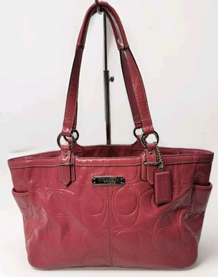 Coach Glam Embossed Patent Leather Tote #F19462 SV/Blossom Pink - Image 1 of 4