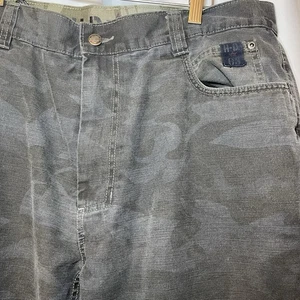 Harley Davidson Mens Pants 36x28 Gray Camo Straight Leg Fleece Lined Twill Biker - Picture 1 of 10