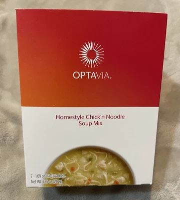 OPTAVIA Homestyle Chicken Noodle Soup 7 Packets NIB 02-11-2026  - Image 1 of 3